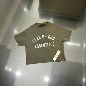 New With Tag - Youth Fear of God Essentials Crop Graphic T-Shirt